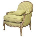 Кресло Ava Classical Armchair green striped flax варинант исполнения - 3 | Loft Concept в Костроме
