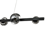 Люстра светодиодная линейная с 6-ю круглыми серыми плафонами Iona Chandelier Black  варинант исполнения - 2 | Loft Concept в Костроме