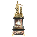 Часы настольные бронзовые из натурального камня Яшма Stone Clock варинант исполнения - 1 | Loft Concept в Костроме