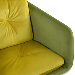 Стул с мягкой обивкой из велюра и подъемно-поворотным механизмом на колесиках Mason Green and Yellow варинант исполнения - 4 | Loft Concept в Костроме