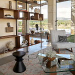 Черный приставной столик из массива AMORPHOUS варинант исполнения - 4 | Loft Concept в Костроме