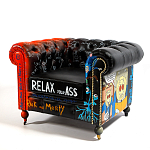 Кресло "Умный Умник" Rick and Morty graffiti chair натуральная кожа  варинант исполнения - 1 | Loft Concept в Костроме