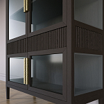 Витрина Primo со стеклянными фасадами и 2 ящиками Темный орех варинант исполнения - 2 | Loft Concept в Костроме