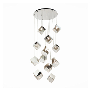 Потолочная люстра Pyrite Chrome cube 12