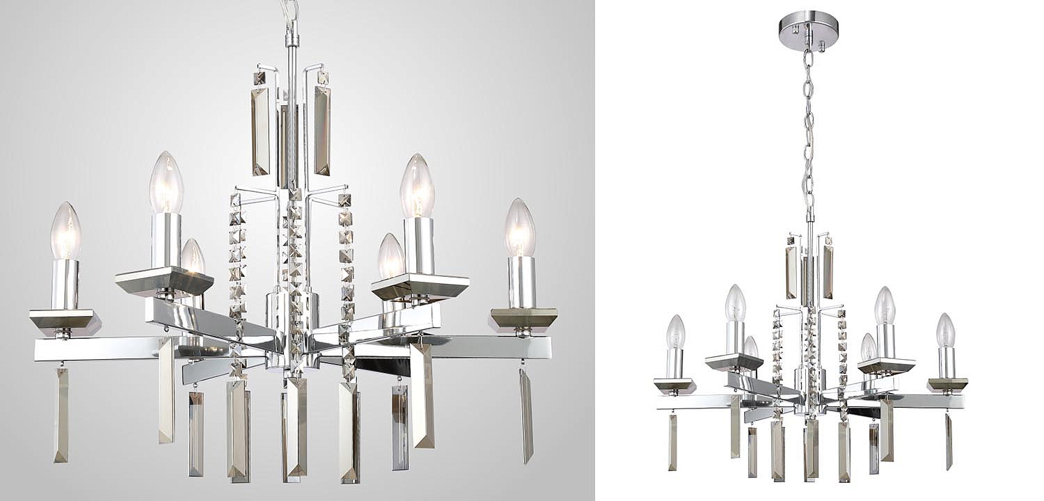 Люстра Vivien Crystal Chrome Chandelier 6 Люстра Vivien Crystal Chrome Chandelier 6 - Loft-Concept в Костроме