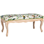 Банкетка из натурального бука золотистая с изображением птиц и цветов Blooming Birds варинант исполнения - 1 | Loft Concept в Костроме