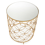 Приставной стол золотой с зеркальной столешницей Golden Symphony варинант исполнения - 1 | Loft Concept в Костроме