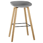 Барный стул на ножках из натурального дерева Boras Grey варинант исполнения - 1 | Loft Concept в Костроме