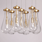 Люстра с 7-ю прозрачными плафонами из стекла в форме капли Lucid Rain  варинант исполнения - 4 | Loft Concept в Костроме