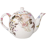 Чайный сервиз из фарфора белый с рисунком цветов на 6 персон 14 предметов Garden Whisper Porcelain Set  варинант исполнения - 2 | Loft Concept в Костроме