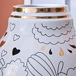 Ваза с декоративными лицами и графическими элементами в виде сердец и символов Faces of Imagination варинант исполнения - 8 | Loft Concept в Костроме