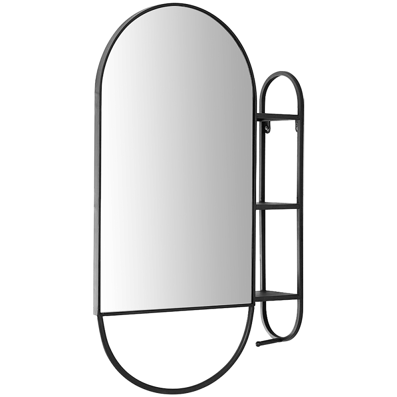 Овальное настенное зеркало с боковым креплением Cole Industrial Mood Mirror Черный Овальное настенное зеркало с боковым креплением Cole Industrial Mood Mirror Черный в Костроме | Loft Concept