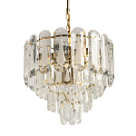 Люстра многоярусная с овальными прозрачными подвесками 36 см Harmonica варинант исполнения - 1 | Loft Concept в Костроме