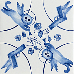 Плитка с узором 2 кота 2 пистолета варинант исполнения - 1 | Loft Concept в Костроме