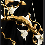 Люстра в виде золотой ветки с цветами и птичками Marvelous Garden варинант исполнения - 12 | Loft Concept в Костроме