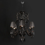 Люстра подвесная с плиссированными абажурами и множеством подвесок черного цвета Диаметр 62 см Lustre Reverie варинант исполнения - 2 | Loft Concept в Костроме