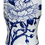 Ваза с бело-синей росписью и изображением цветов Blue & White Ornament варинант исполнения - 1 | Loft Concept в Костроме