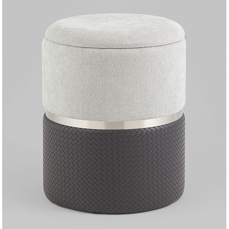 Пуф Mauldine с ящиком серо-черный с экокожей Коричневый Серый в Костроме | Loft Concept 