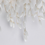 Бра золотого цвета с ветвями и белыми овальными стеклянными подвесками Droplet Chandelier варинант исполнения - 5 | Loft Concept в Костроме