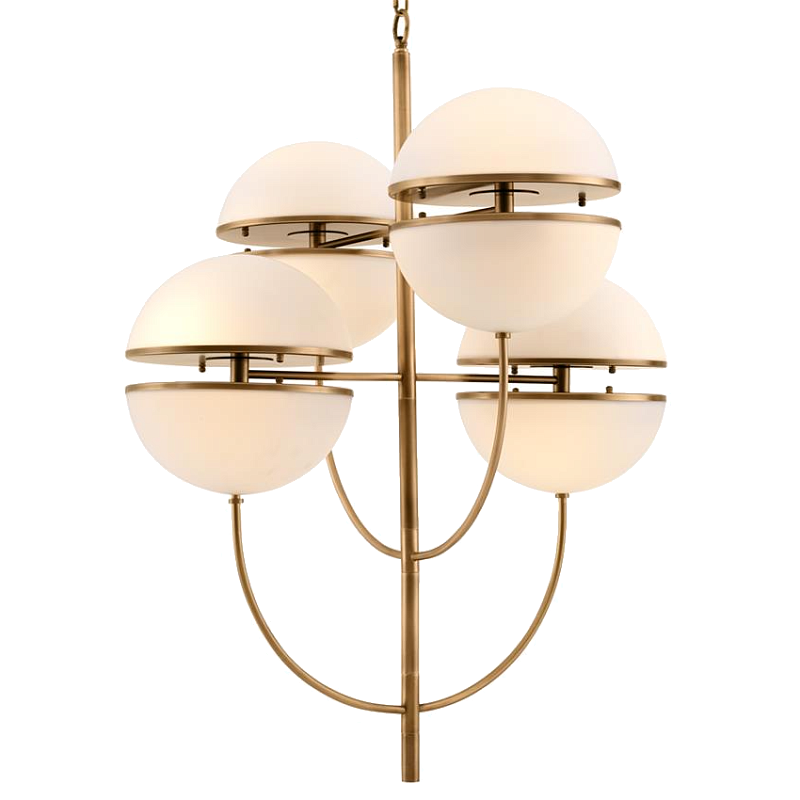 Люстра Chandelier Spiridon Латунь Античная полированная Белый Люстра Chandelier Spiridon Латунь Античная полированная Белый в Костроме | Loft Concept