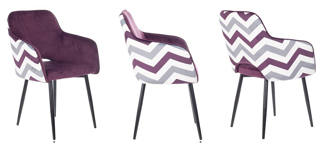Стул SHARRON Chair Сливовый Зигзаг Стул SHARRON Chair Сливовый Зигзаг - Loft-Concept в Костроме
