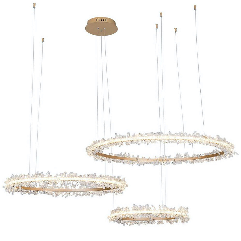 Люстра Shining Rings Trio Золотой Прозрачный Люстра Shining Rings Trio Золотой Прозрачный в Костроме | Loft Concept