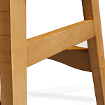 Барный стул со спинкой и подлокотниками на 4-х деревянных ножках Кремовый Велюр Ava Charm варинант исполнения - 7 | Loft Concept в Костроме