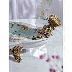 Блюдо овальное из голубого фарфора с ручками в виде бабочек и цветочным рисунком Blue Garden варинант исполнения - 5 | Loft Concept в Костроме