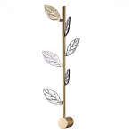 Бра с золотистой вертикальной трубкой и декоративными прозрачными листьями из стекла Sylva  варинант исполнения - 1 | Loft Concept в Костроме
