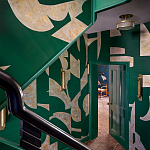 Обои ручная роспись в стиле Арт-деко Symphony Original colourway on Jade silk dupion варинант исполнения - 1 | Loft Concept в Костроме