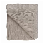 Плед из хлопка рельефной вязки бежево-серого цвета Waffle Comfort варинант исполнения - 1 | Loft Concept в Костроме