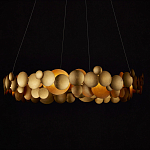 Люстра круглая из многослойных золотых дисков Metal Disc Chandelier варинант исполнения - 6 | Loft Concept в Костроме