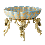 Чаша с орнаментом на бронзовых ножках в виде ангелов Eden Garden варинант исполнения - 1 | Loft Concept в Костроме