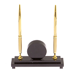 Часы настольные с двумя ручками из натурального камня Stone Clock варинант исполнения - 7 | Loft Concept в Костроме