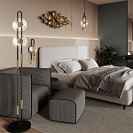 Бра черного цвета с круглым прозрачным стеклянным плафоном Virelia  варинант исполнения - 5 | Loft Concept в Костроме