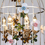 Люстра в виде клетки с цветами Flower Cell варинант исполнения - 2 | Loft Concept в Костроме