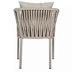 Стул серо-бежевый с декоративным плетением на спинке и подлокотниках Chair Weave варинант исполнения - 4 | Loft Concept в Костроме