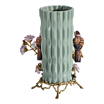 Ваза с птицами и цветами из фарфора с бронзовыми элементами Garden of Eden варинант исполнения - 2 | Loft Concept в Костроме