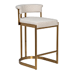 Стул барный букле бежевый с каркасом цвета матовое золото Tactility варинант исполнения - 2 | Loft Concept в Костроме