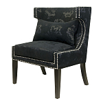 Полукресло с мягкой обивкой из жаккарда на 4-х ножках из массива березы Baroque Armchair black варинант исполнения - 3 | Loft Concept в Костроме