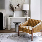 Дизайнерский журнальный стол с чёрной круглой столешницей Visanyp варинант исполнения - 3 | Loft Concept в Костроме