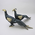 Статуэтка бронзовая пара Павлины синие Bronze Birds варинант исполнения - 2 | Loft Concept в Костроме