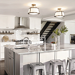 Потолочный светильник со светлым текстильным абажуром Hinkley варинант исполнения - 6 | Loft Concept в Костроме