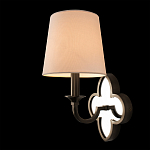 Бра с белым текстильным абажуром и декоративным основанием в виде четырехлистника с зеркальной вставкой Vitorino варинант исполнения - 2 | Loft Concept в Костроме