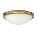 Потолочный светильник цвета латунь с полусферическим матовым белым плафоном Hinkley варинант исполнения - 4 | Loft Concept в Костроме