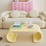 Дизайнерский журнальный стол жёлтый округлой формы Bonyn варинант исполнения - 2 | Loft Concept в Костроме