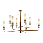 Люстра на штанге с 8-ю цилиндрическими матовыми плафонами и шарами из камня Orb Essence варинант исполнения - 1 | Loft Concept в Костроме