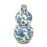 Ваза фигурная с сине-зелеными узорами распустившихся цветов Blossoming Spring варинант исполнения - 2 | Loft Concept в Костроме