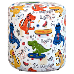 Пуф детский круглый с принтом Dinosaurs CHILDHOOD варинант исполнения - 1 | Loft Concept в Костроме