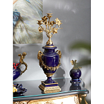 Подсвечник из темно-синего фарфора с бронзовыми элементами и цветами Eden Garden варинант исполнения - 2 | Loft Concept в Костроме